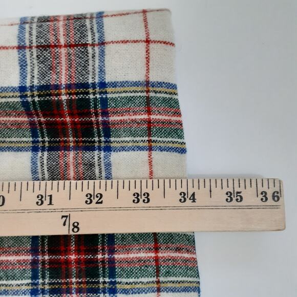 Vintage 1980s Wool Flannel Shift Dress Red Rothesay Tartan Plaid Handmade Lined - Picture 14 of 15